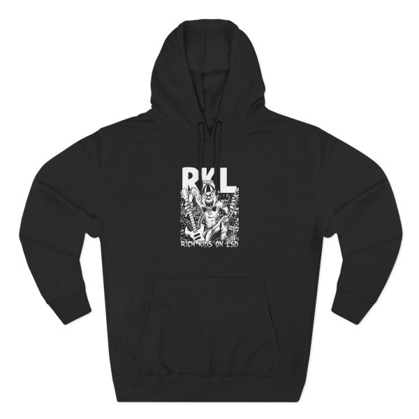 Anxious Guitar Beanie Three-Panel Fleece Hoodie